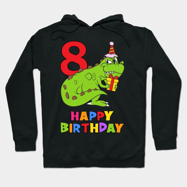 8th Birthday Party 8 Year Old Eight Years Hoodie by KidsBirthdayPartyShirts